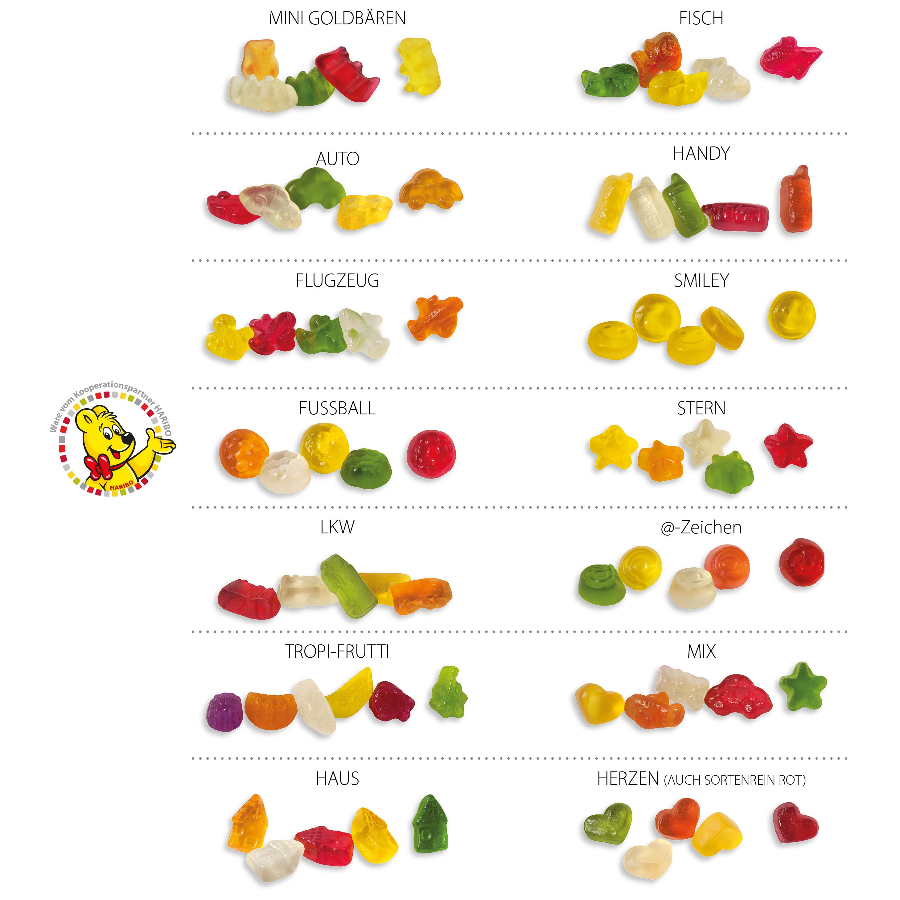 HARIBO Standardformen Werbetüte,   6,5 g, Inhalt: HARIBO Herzen bunt gemischt