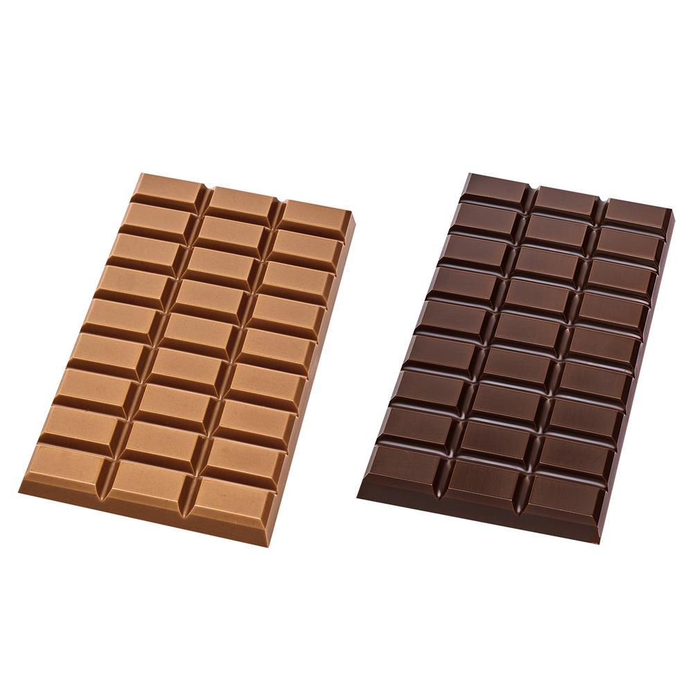 Schokolade 100 g Tafel im Karton,   1 Stück, Inhalt: Callebaut Vollmilch Schokolade Kalender