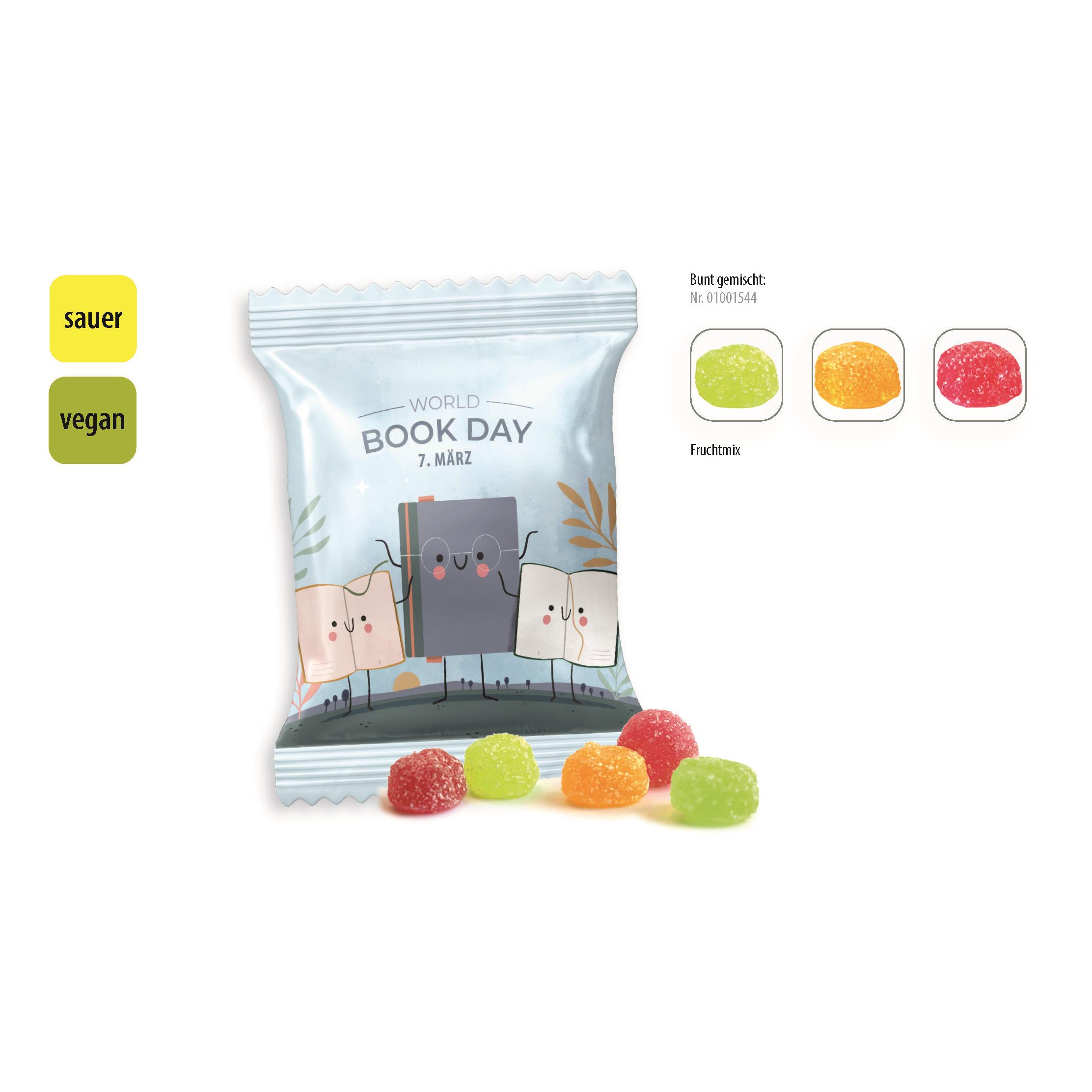 Saure Fruchtsaftberries vegan Werbetüte,   10 g, Inhalt: Saure Fruchtsaftberries