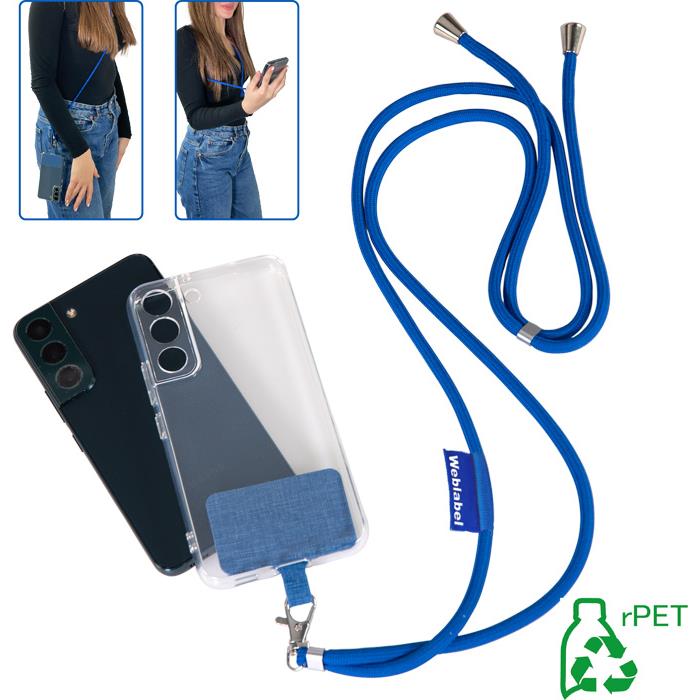 Handykette rPET mit Weblabel