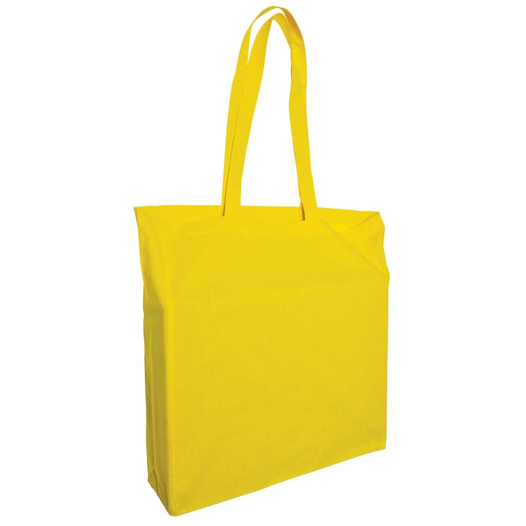 Baumwolltaschen mit langen Henkeln und Bodenfalte, 140 gr/m²