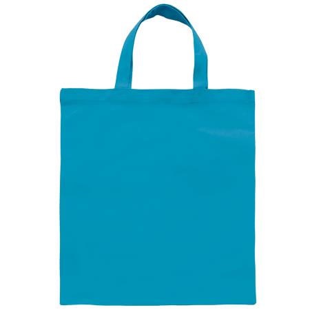 Baumwolltasche farbig mit kurzen Henkeln 136 gr/m2