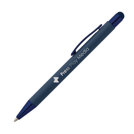 SUNDA Stylus Soft Touch Kugelschreiber mit Spiegel Gravur