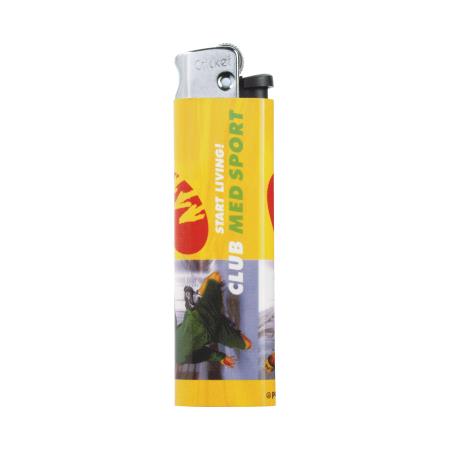 Cricket-Feuerzeug Original mit silberfarbener Kappe und 4-c-Etikett all over