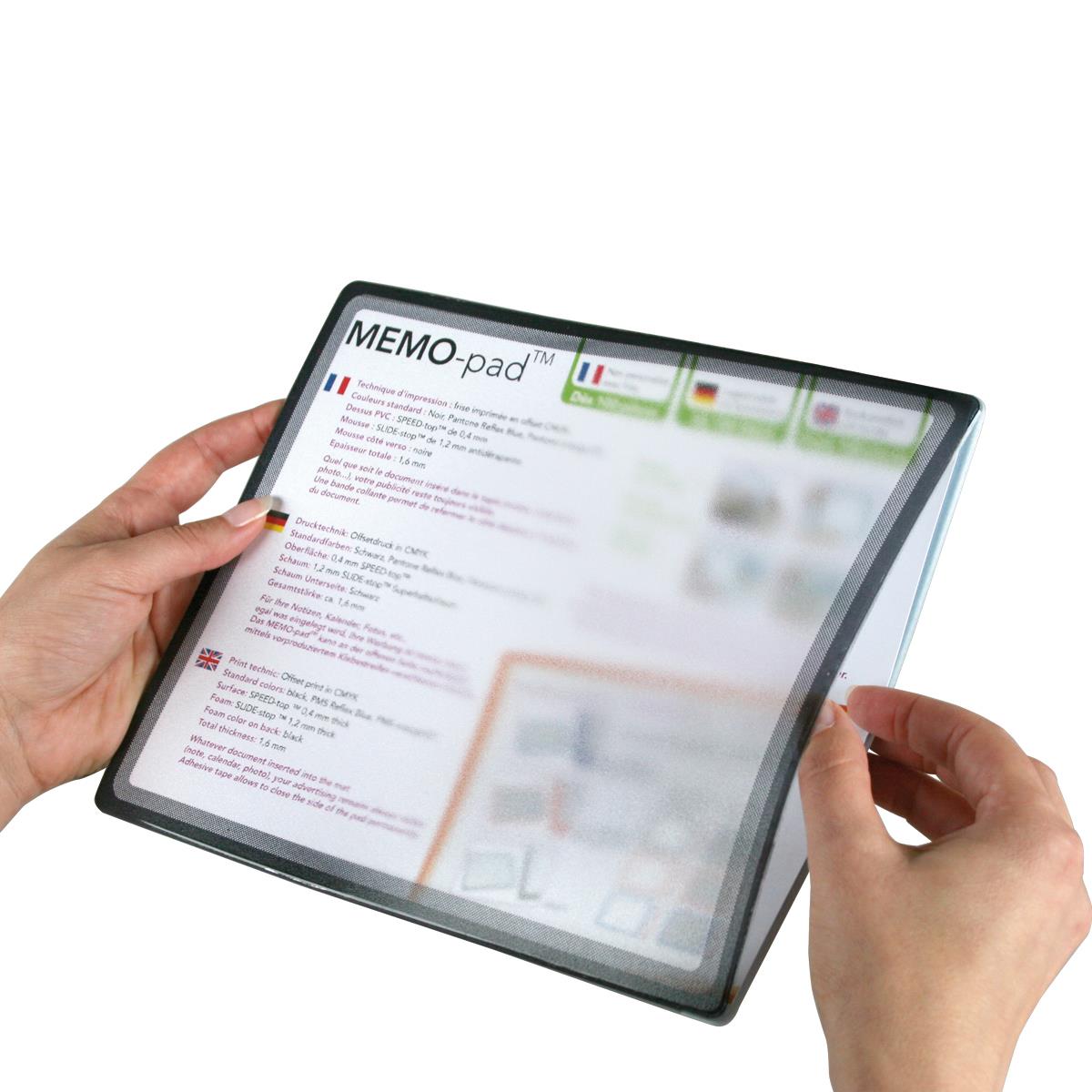 Mousepad MEMO-pad  Standard Sprenkelrand schwarz, 240  x 200 mm