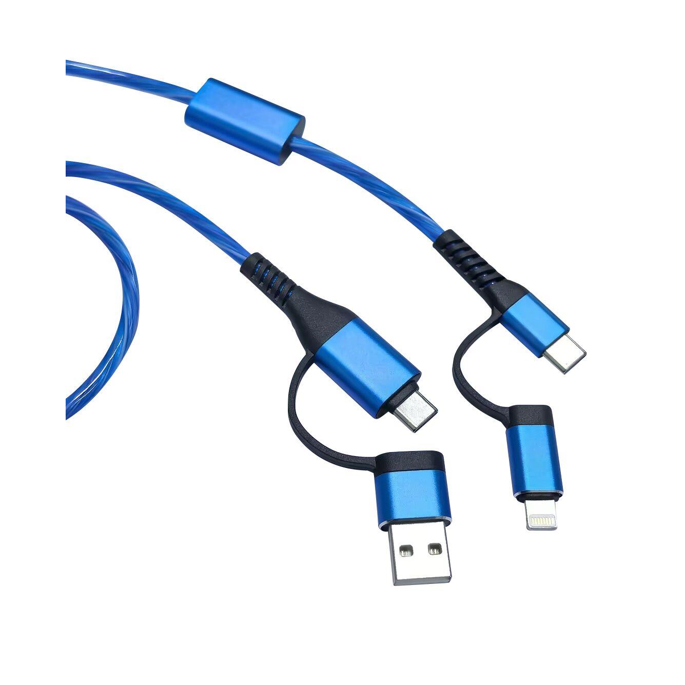 ALU FLOW LED 4 in 1 Schnelladekabel