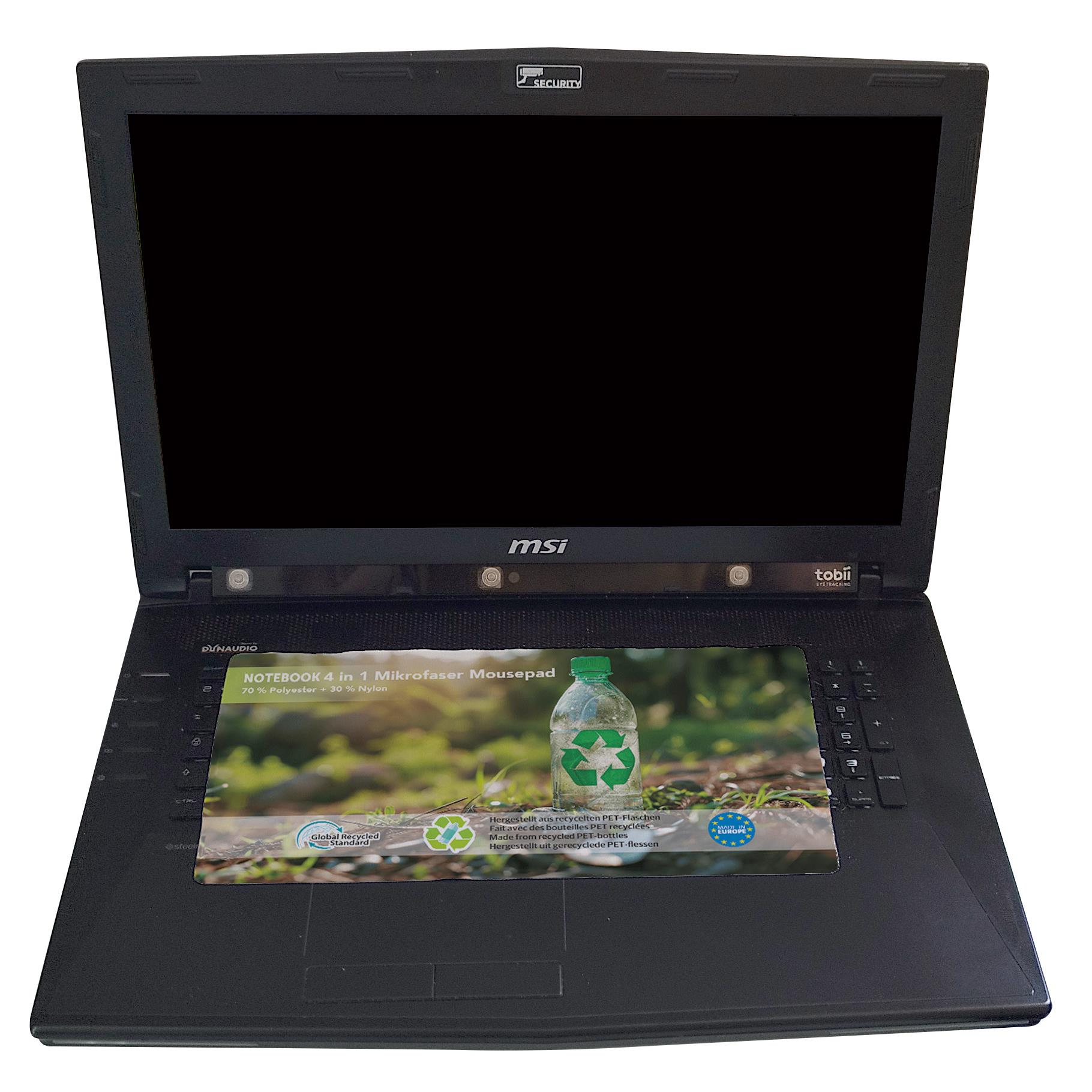 Notebook RPET 4 in 1  Mikrofaser Mousepad,  290 x 150 x 1 mm