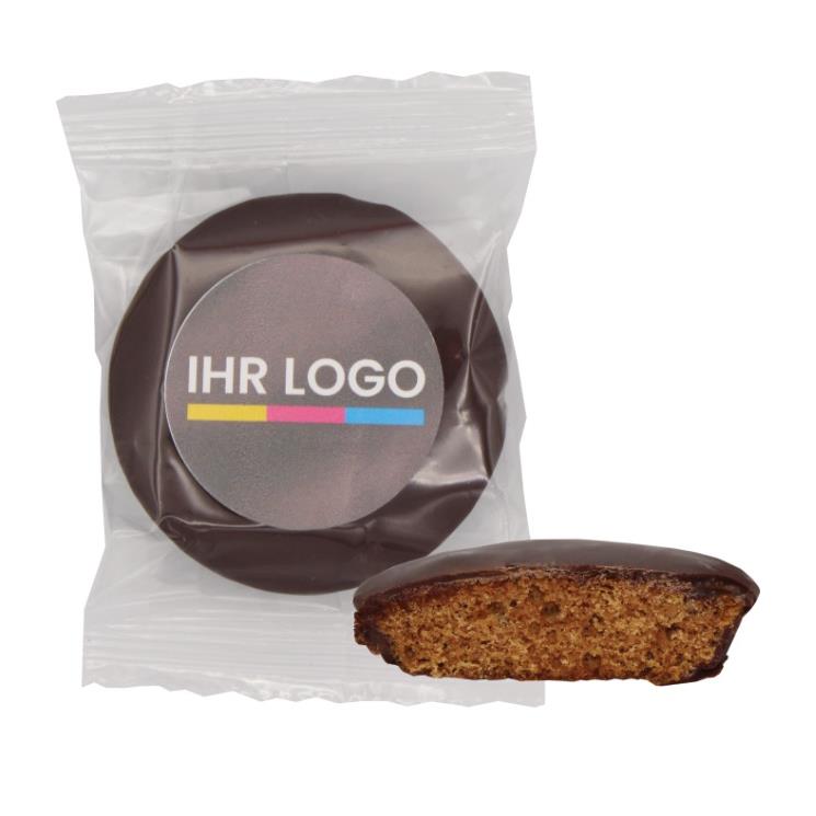 1er Lebkuchen Zartbitter mit 4c bedrucktem Sticker