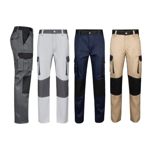 VL NJORD. Zweifarbige Twill-Hose mit mehreren Taschen (240 g/m²), aus Baumwolle (35%) und Polyester (65%)