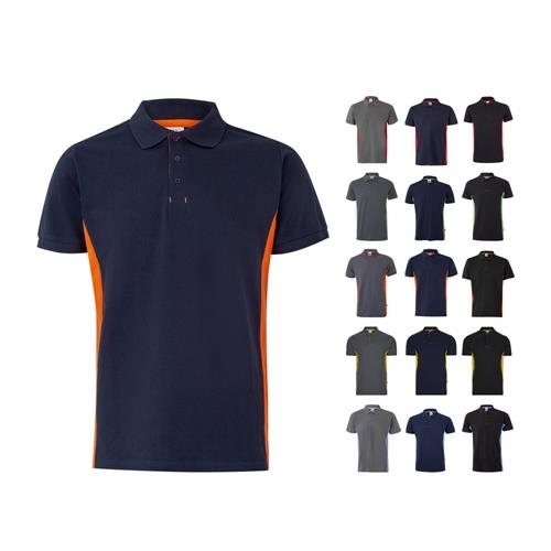 VL SUPAY. Zweifarbiges Piqué-Poloshirt (180 g/m²), kurzärmelig, aus Baumwolle (60%) und Polyester (40%)