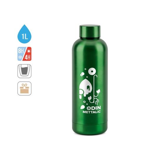 ODIN METTALIC. Flasche aus 90% recyceltem Edelstahl 550 mL