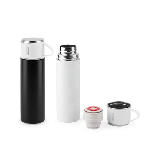 COMANECI. Doppelwandige Edelstahlflasche (90% recycelt) mit matter Oberfläche 490 ml