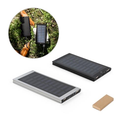 CLERK. 8´000 mAh Powerbank mit Solarpanel aus 100% recyceltem Aluminium