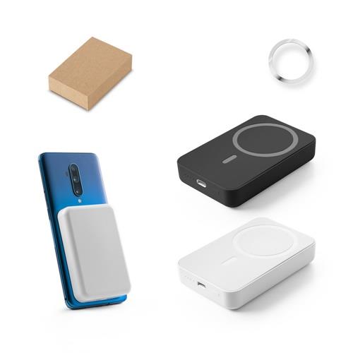 AMPERE 10. Magnetische Powerbank mit 10´000 mAh und superschnellem kabellosem Ladegerät (15 W) aus Recyceltes ABS (100% rABS)