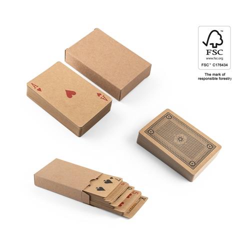 FISCHER. Ein Kartenspiel mit 54 klassischen Karten, aus Kraftpapier die aus FSC™-zertifiziertem Material und anderen kontrollierten Materialien besteht