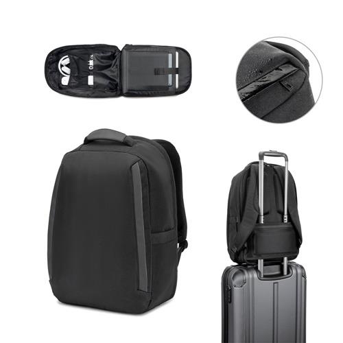 ´YANGON BPACK. Diebstahlsicherer Rucksack aus Twill mit wasserabweisender Beschichtung und recyceltem 600D-Polyester für Laptops 17´3´´´