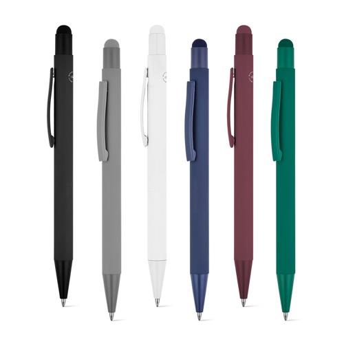 CLINT TOUCH. Kugelschreiber mit modernem Design aus recyceltem Aluminium (100% rAL) mit Gummibeschichtung
