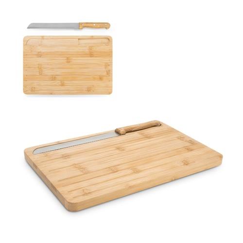 CATCHER. Brotschneidebrett aus Bambus, inklusive Messer