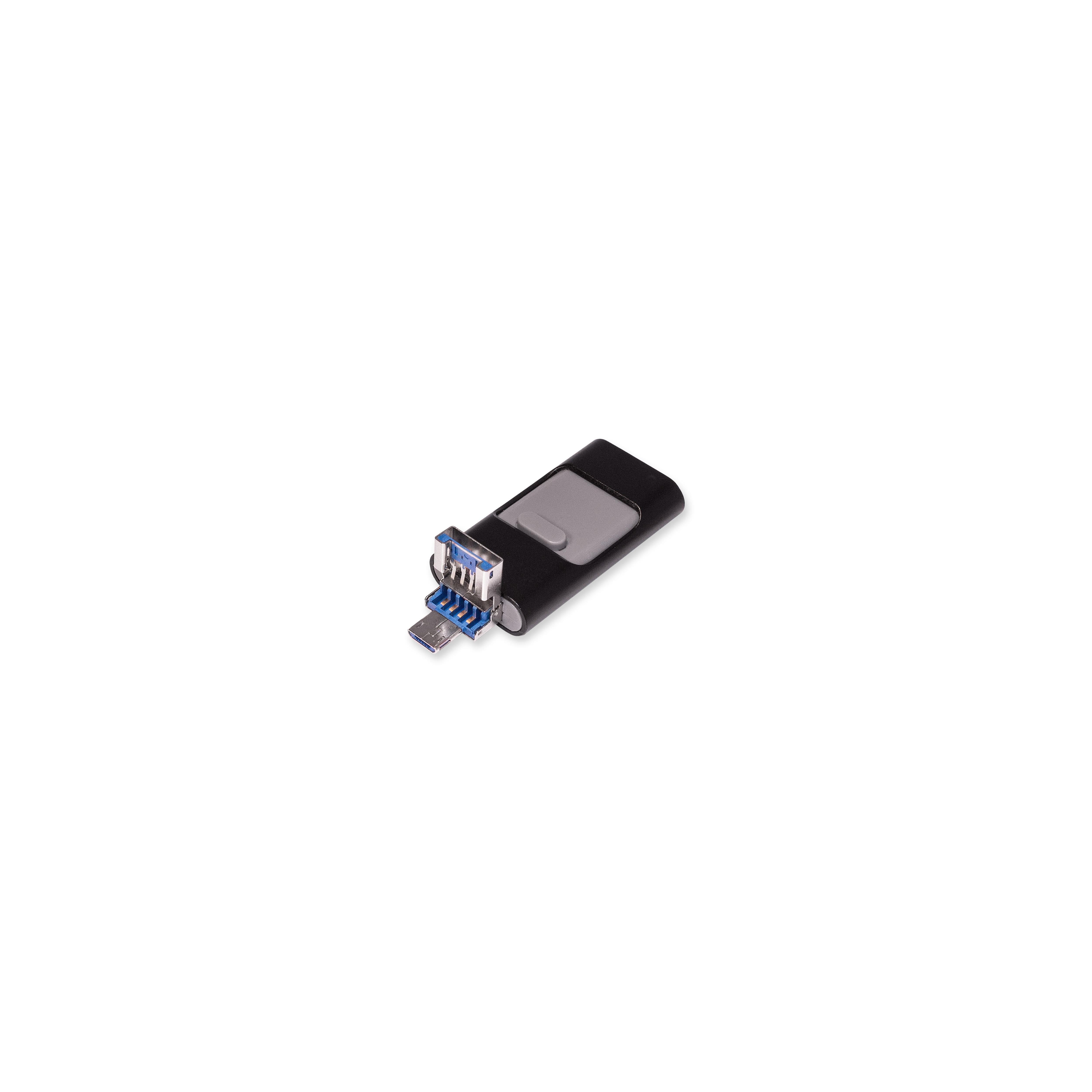 USB-Stick OTG F91 Alu USB 3.0 Flash Disk  16 GB Schwarz