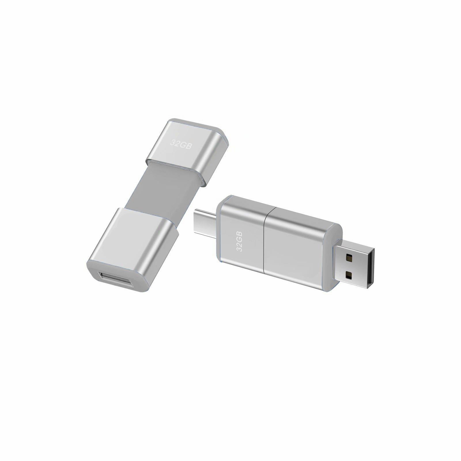 Modell OTG F49 Typ C USB 2.0 Flash Disk 128 GB Silber