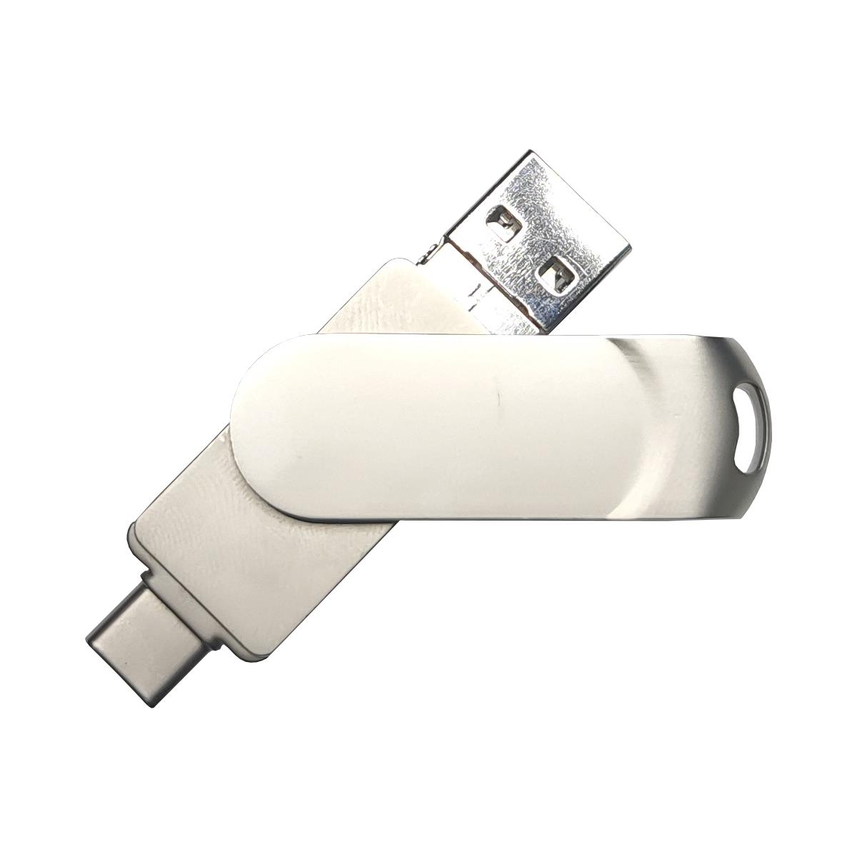 USB-Stick 4in1 OTG 06 USB 2.0 Flash Disk 128 GB Silber