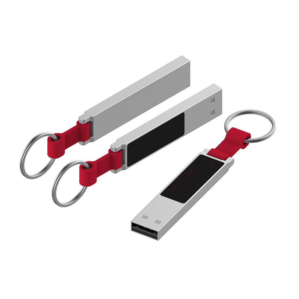 USB-Stick LED 12 USB 2.0 COB  64 GB Silber/Rot