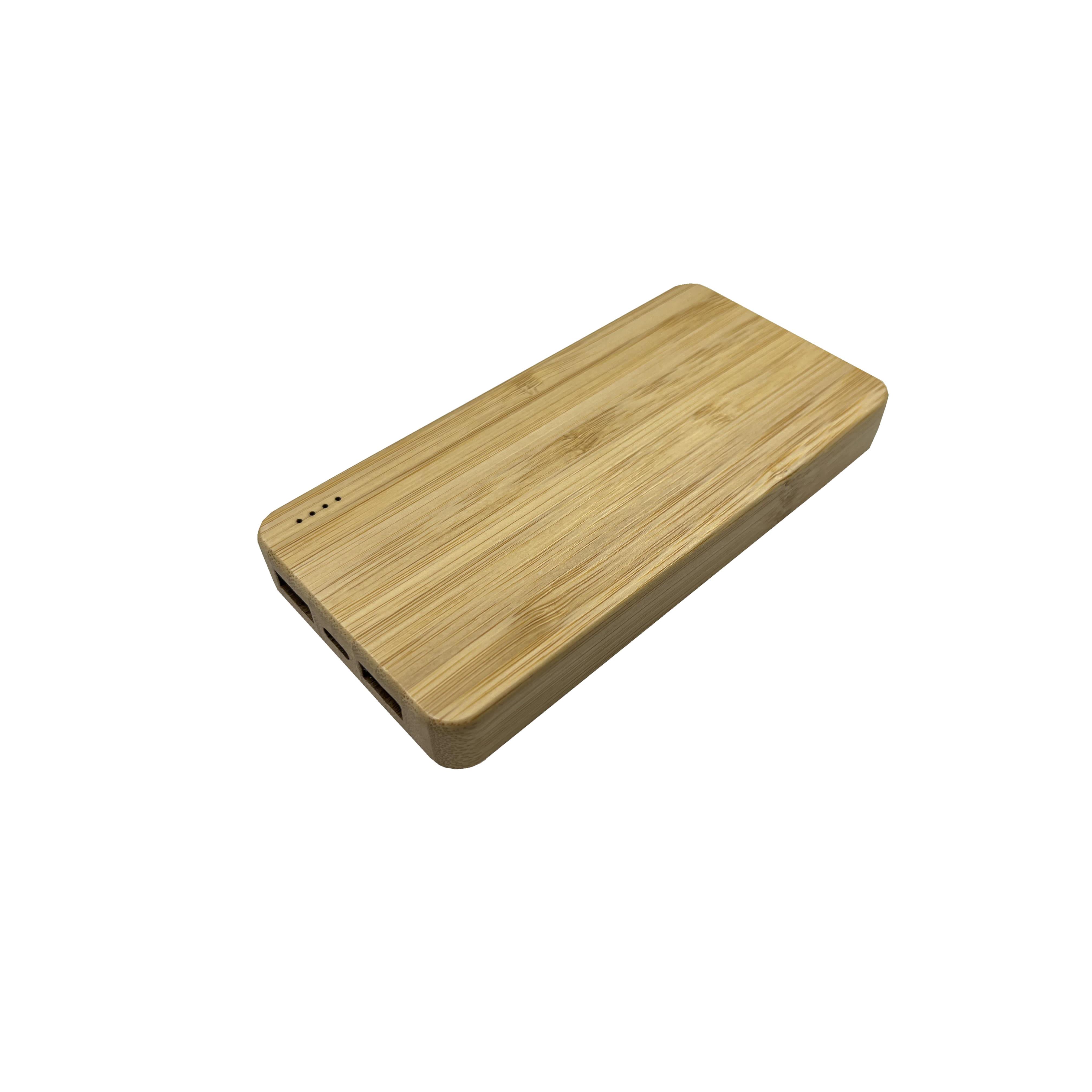 Holz Powerbank PB-57 QI Wireless Charging 10000 mAh Bambus