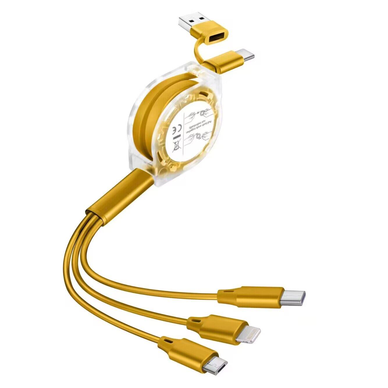 3in2 Aufrollladekabel Gold