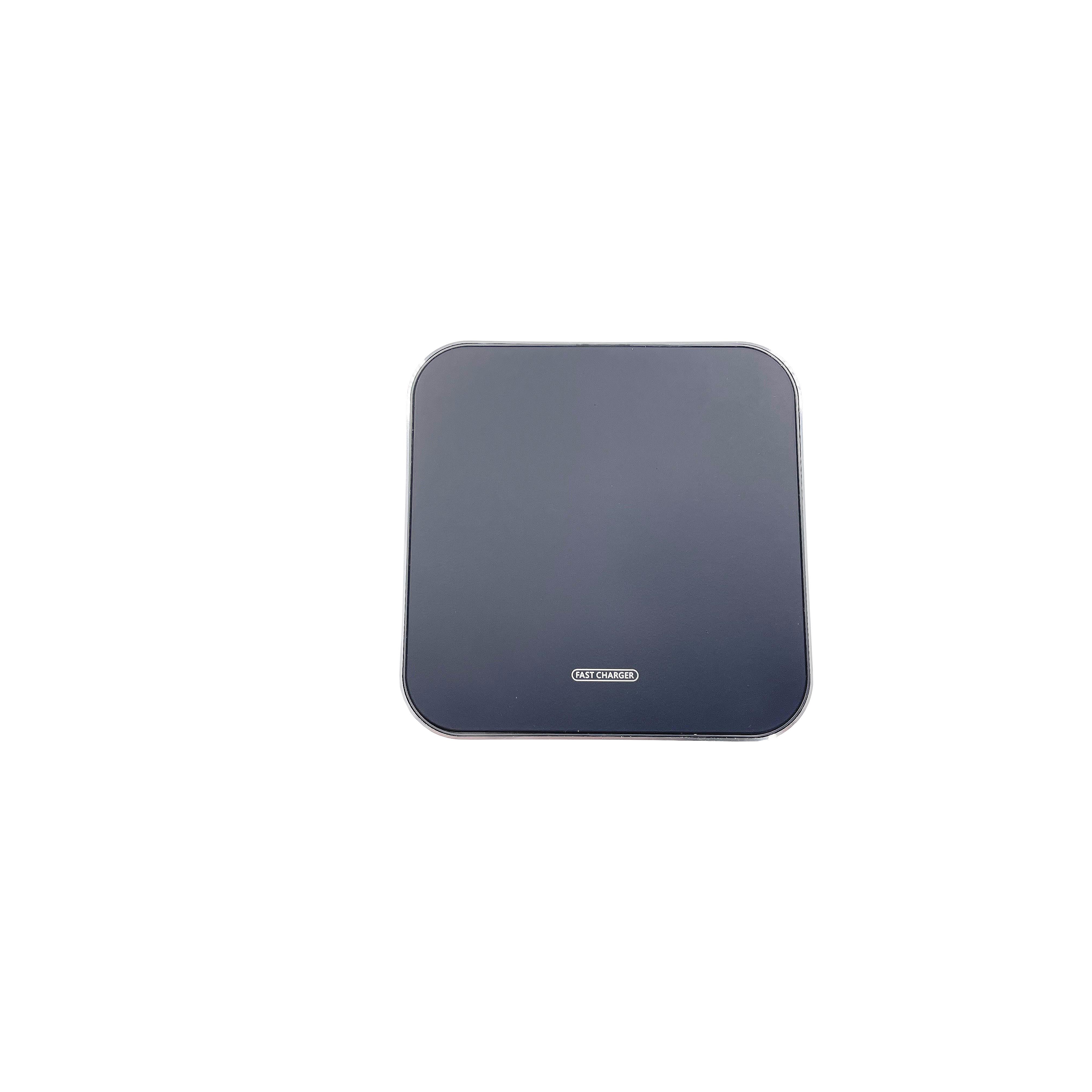 Wireless Charger LED-Rand eckig 15W Silber/Weiß Acyrl