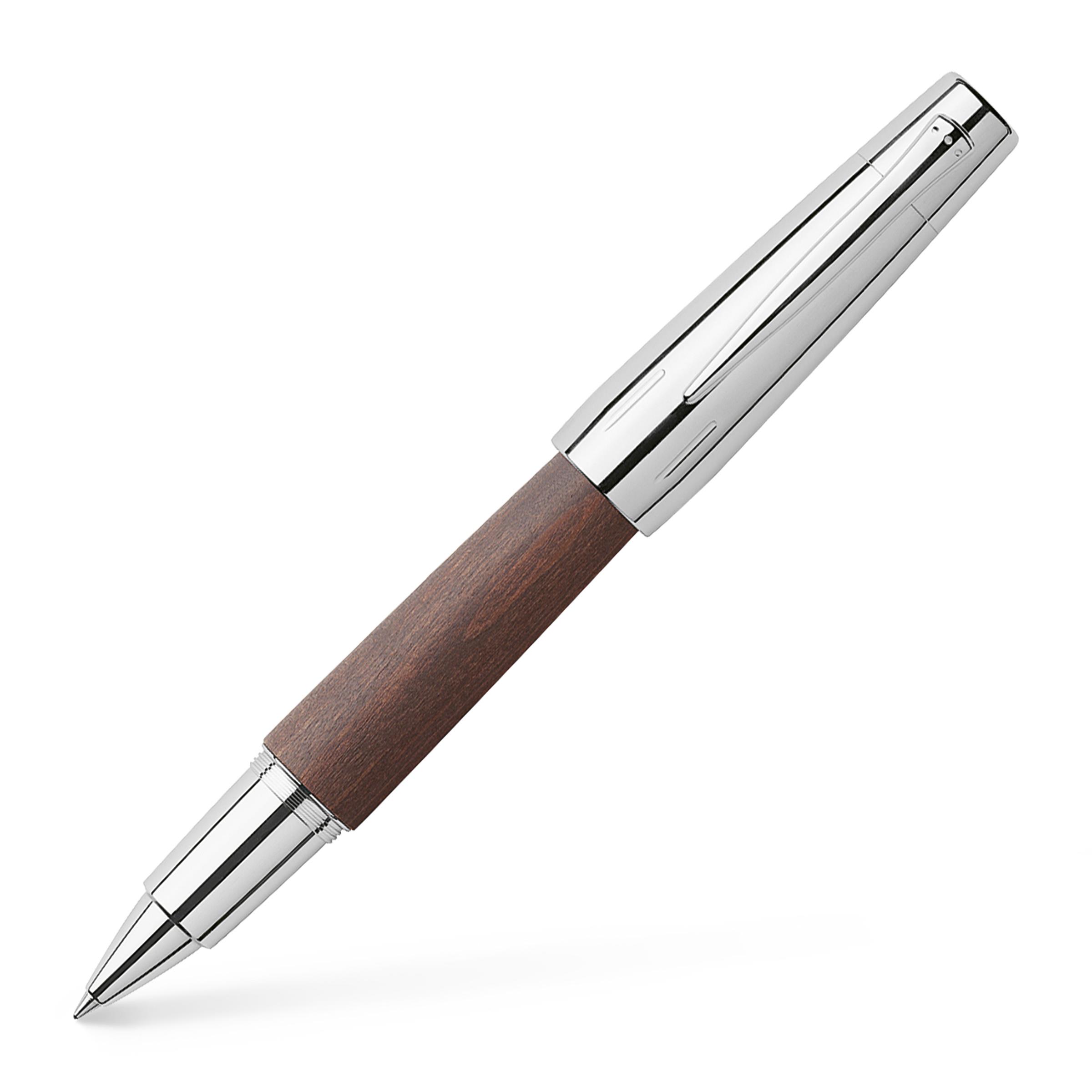 E-Motion Holz / Metall Birnbaum dunkelbraun Tintenroller Faber-Castell