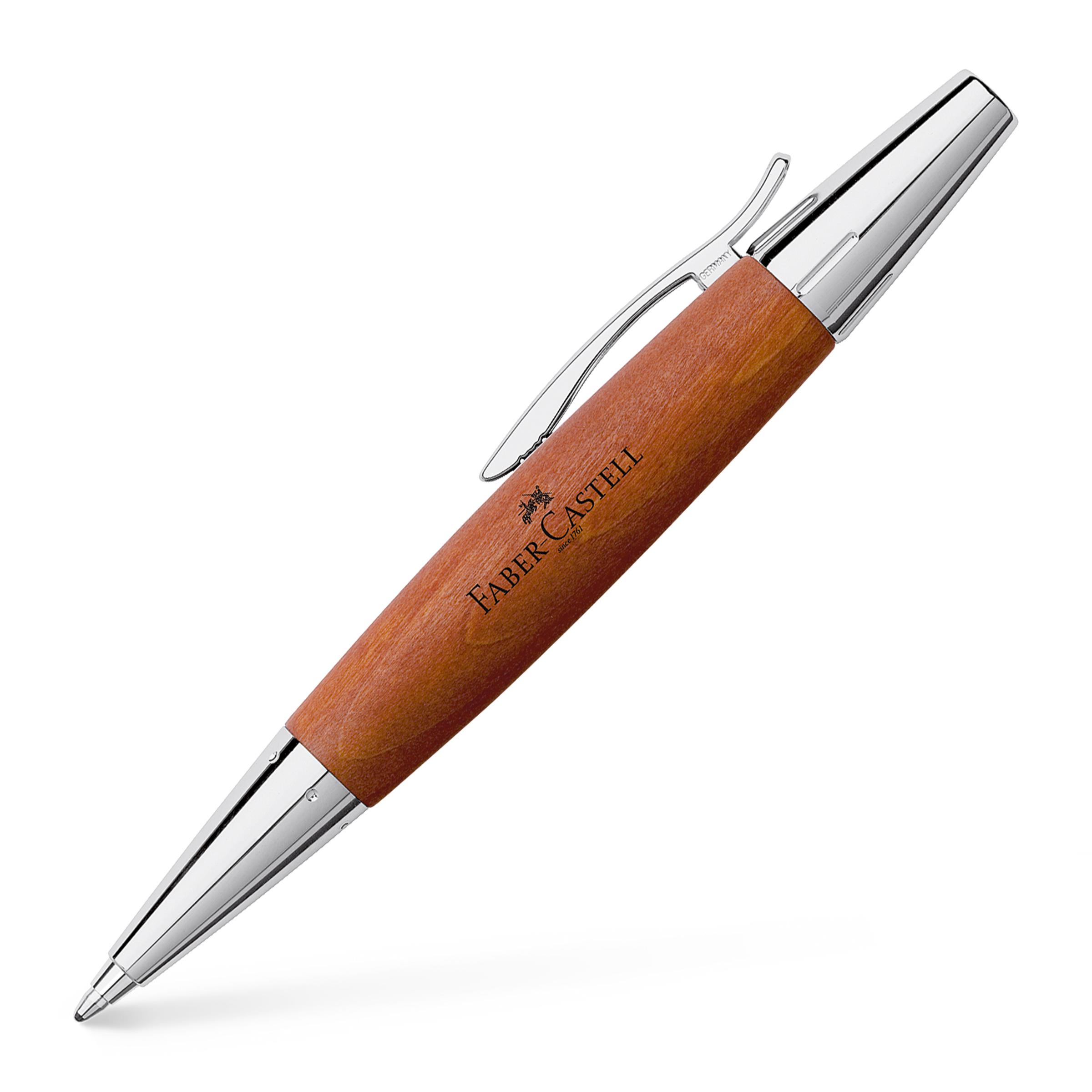 E-Motion Holz / Metall Birnbaum braun Kugelschreiber Faber-Castell