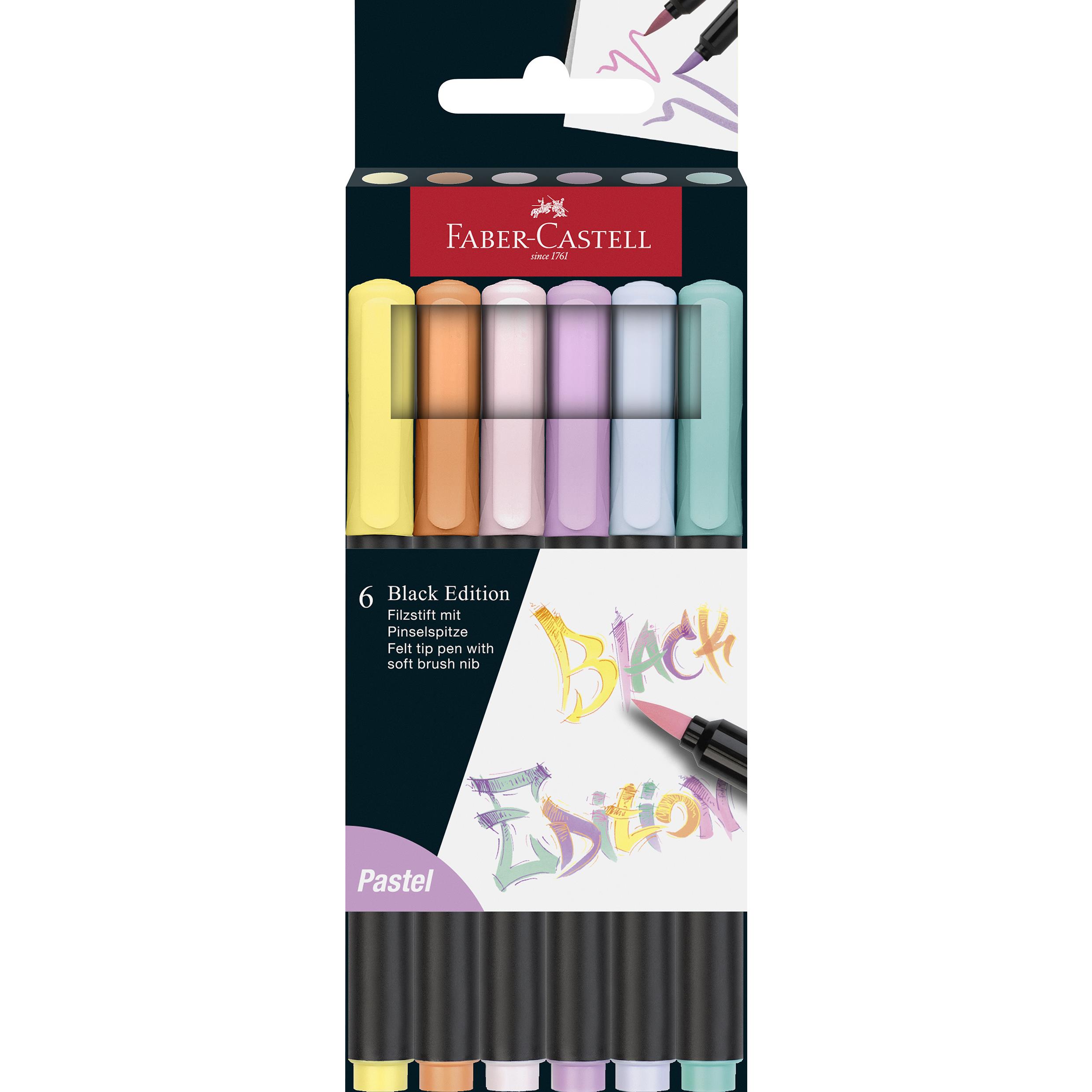 Filzstift Black Edition 6er Pastell Faber-Castell