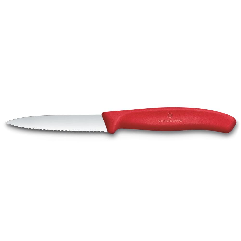 Swiss Classic, Gemüsemesser, 8cm, Wellen, Mittelspitz, rot