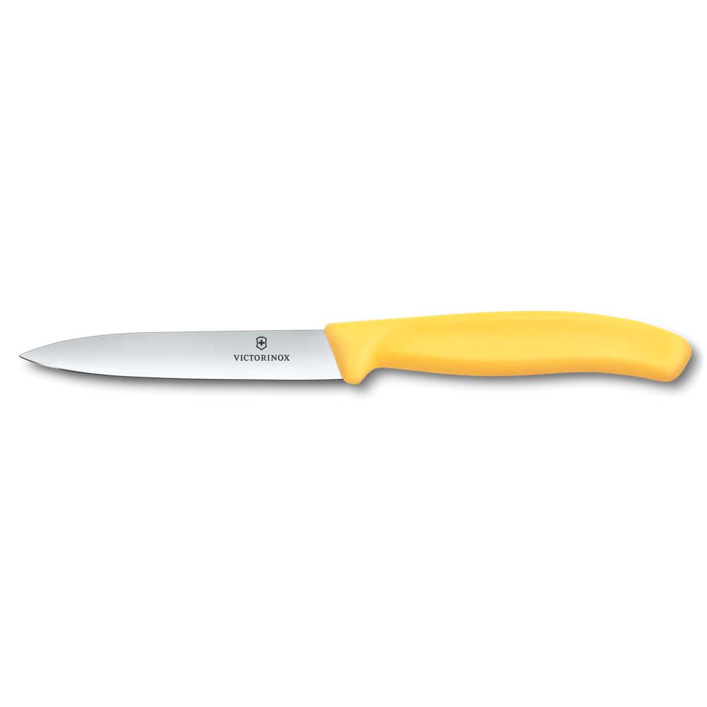 Swiss Classic, Gemüsemesser, 10cm, gerade, Mittelspitz, gelb