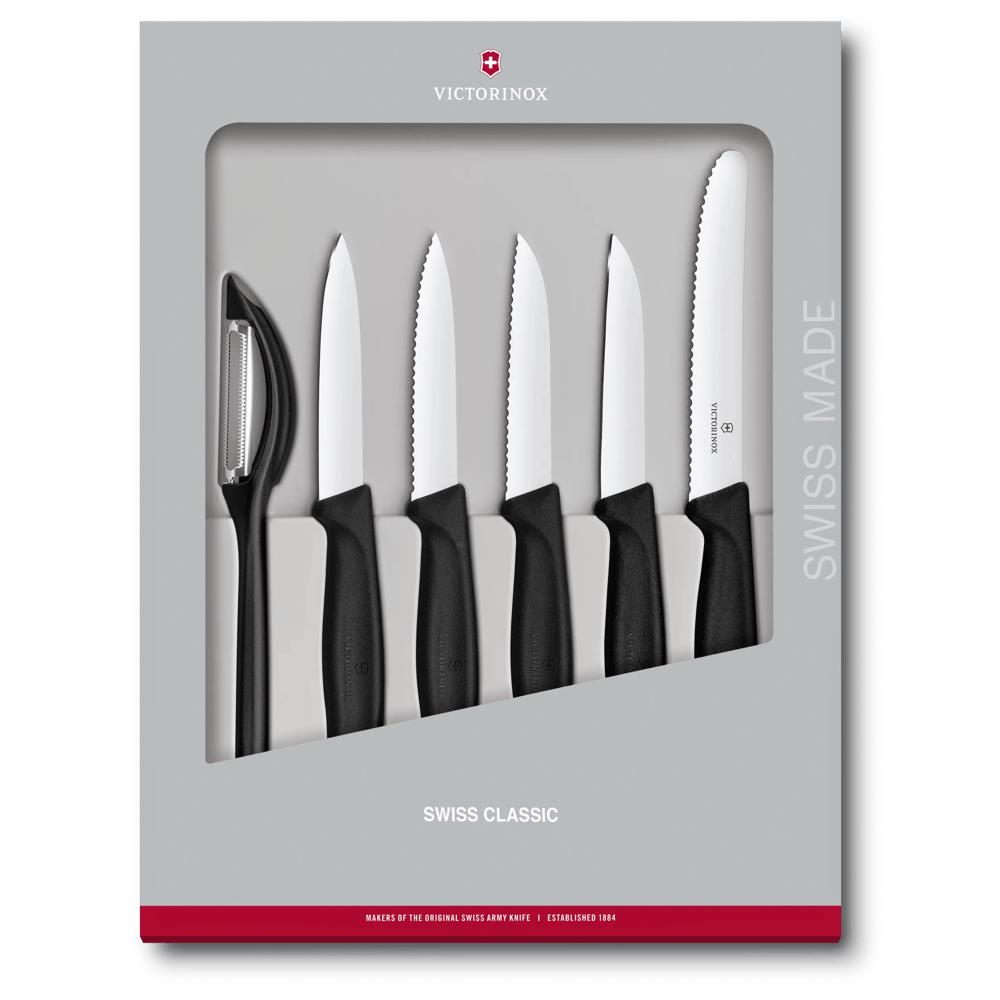 Swiss Classic, Gemüsemesser Set, 6tlg, schwarz, G