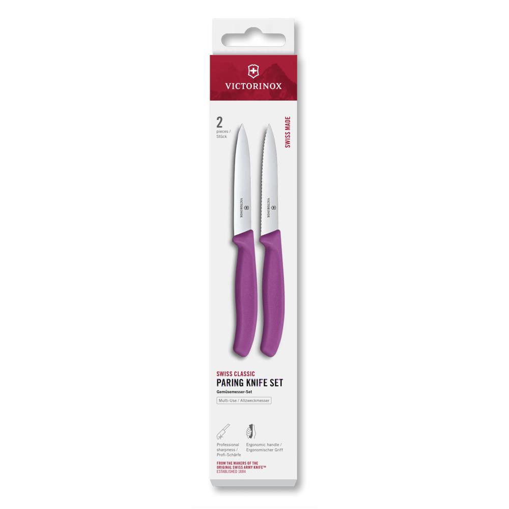 Swiss Classic, Gemüsem. Set, 2tlg, 10cm,gerade/Wellen,violett,Box