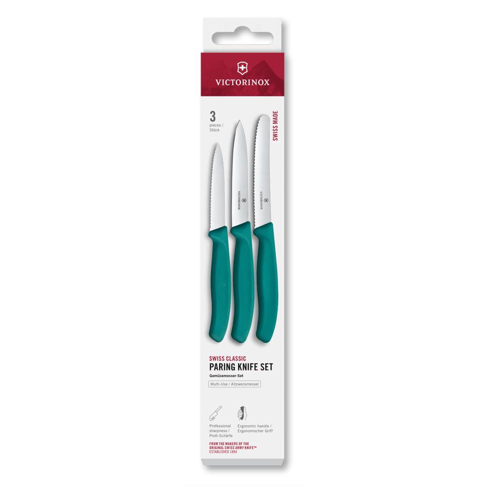 Swiss Classic, Gemüsemesser Set, 3tlg, gerade/Wellen, grün, Box