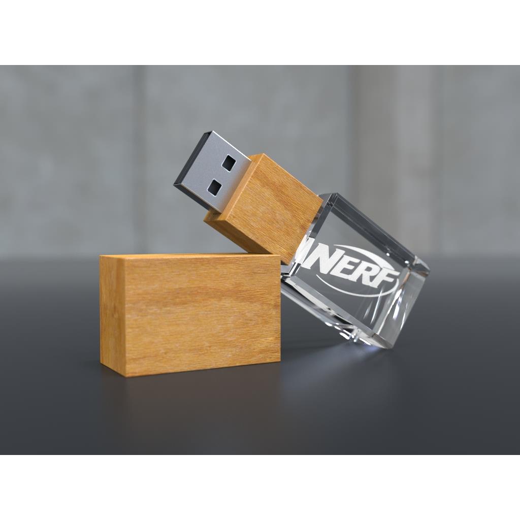 USB CRYSTAL 3D wood, (8GB)