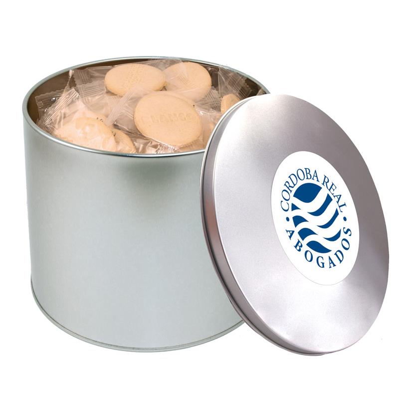 Keksdose rund - Keks geprägt, einzeln verpackt