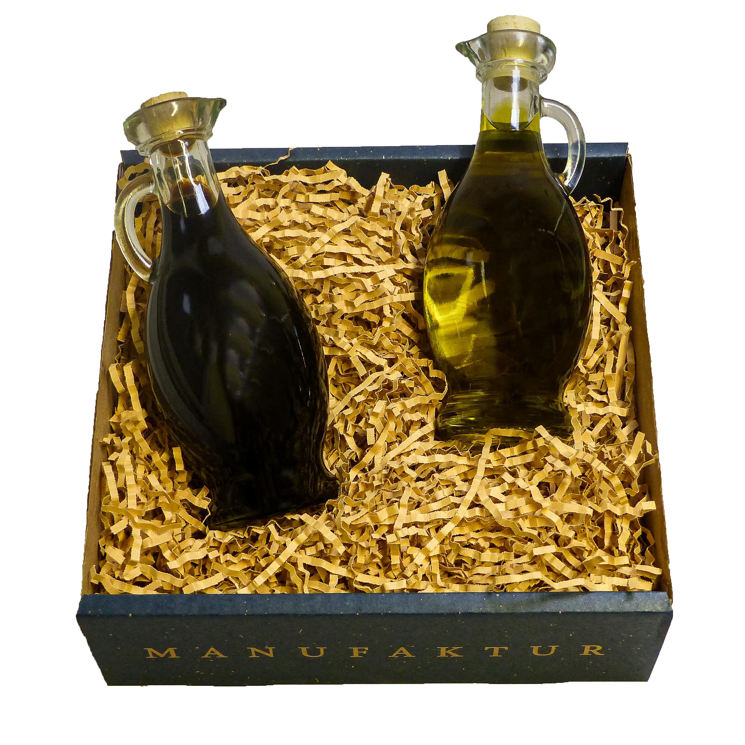Egizia-Set ´Olivenöl und Balsamico´ 250 ml, gestrahlt