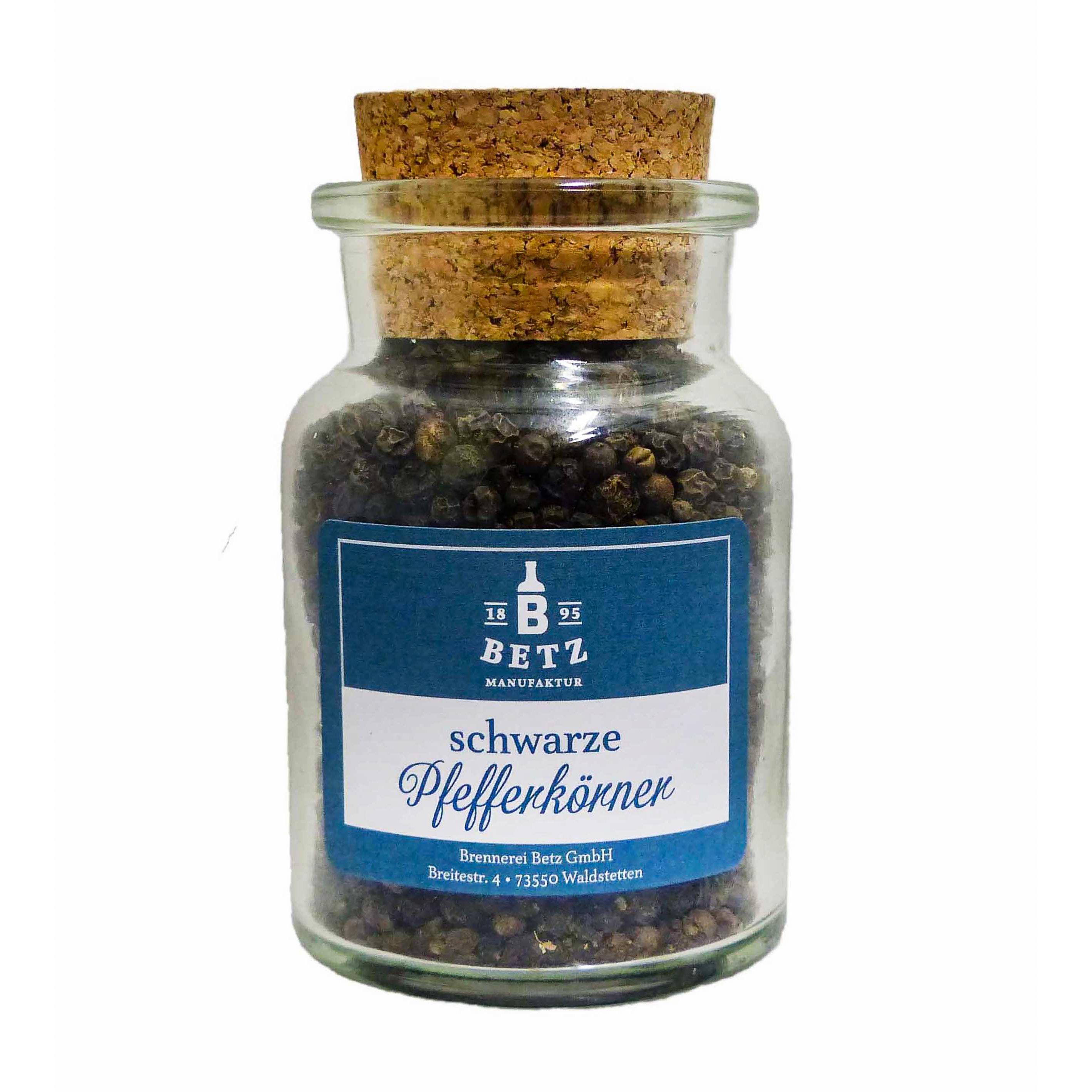 Schwarzer Pfeffer ganz im Korkenglas, 85 g