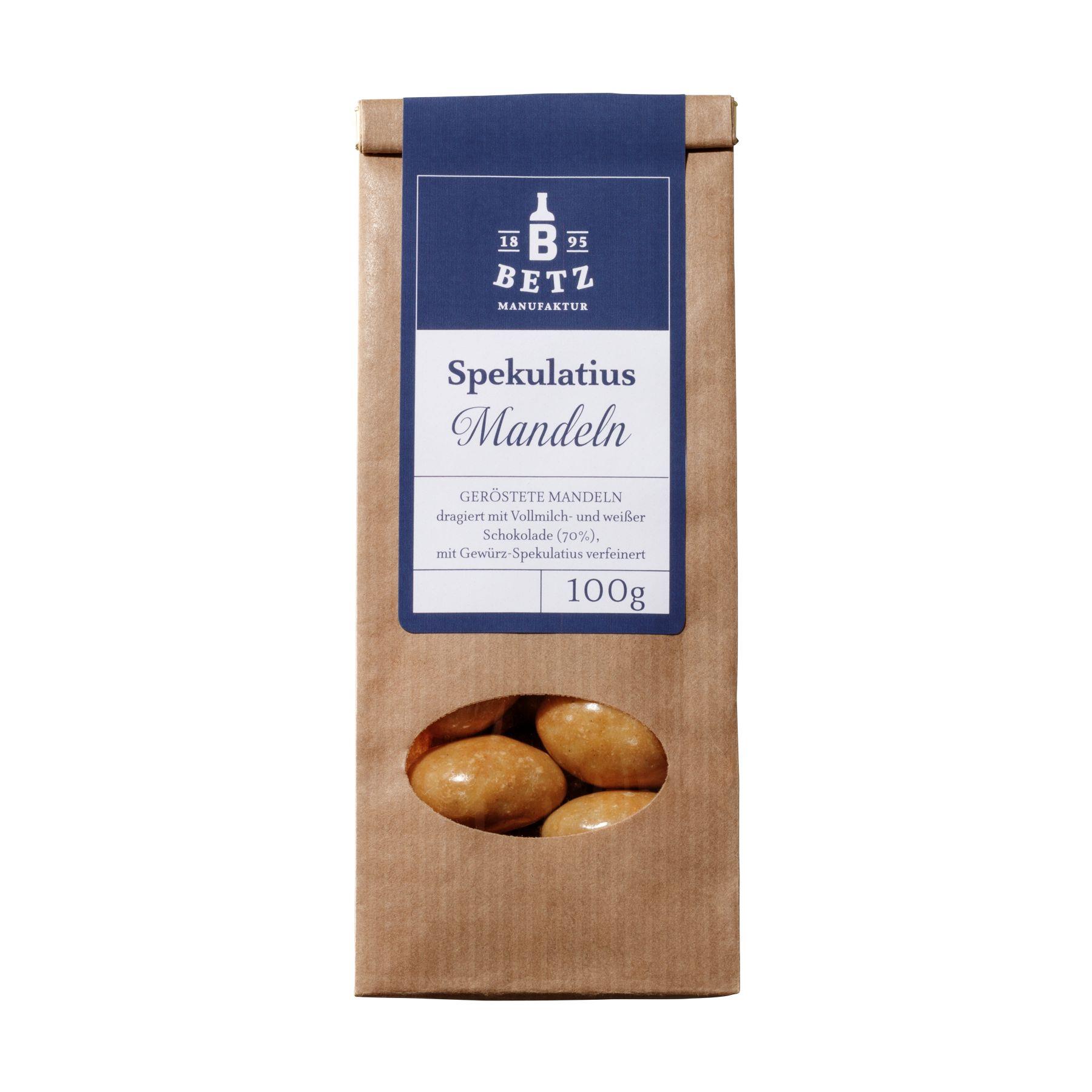 Spekulatius-Mandeln, 100 g in Präsentkartonage