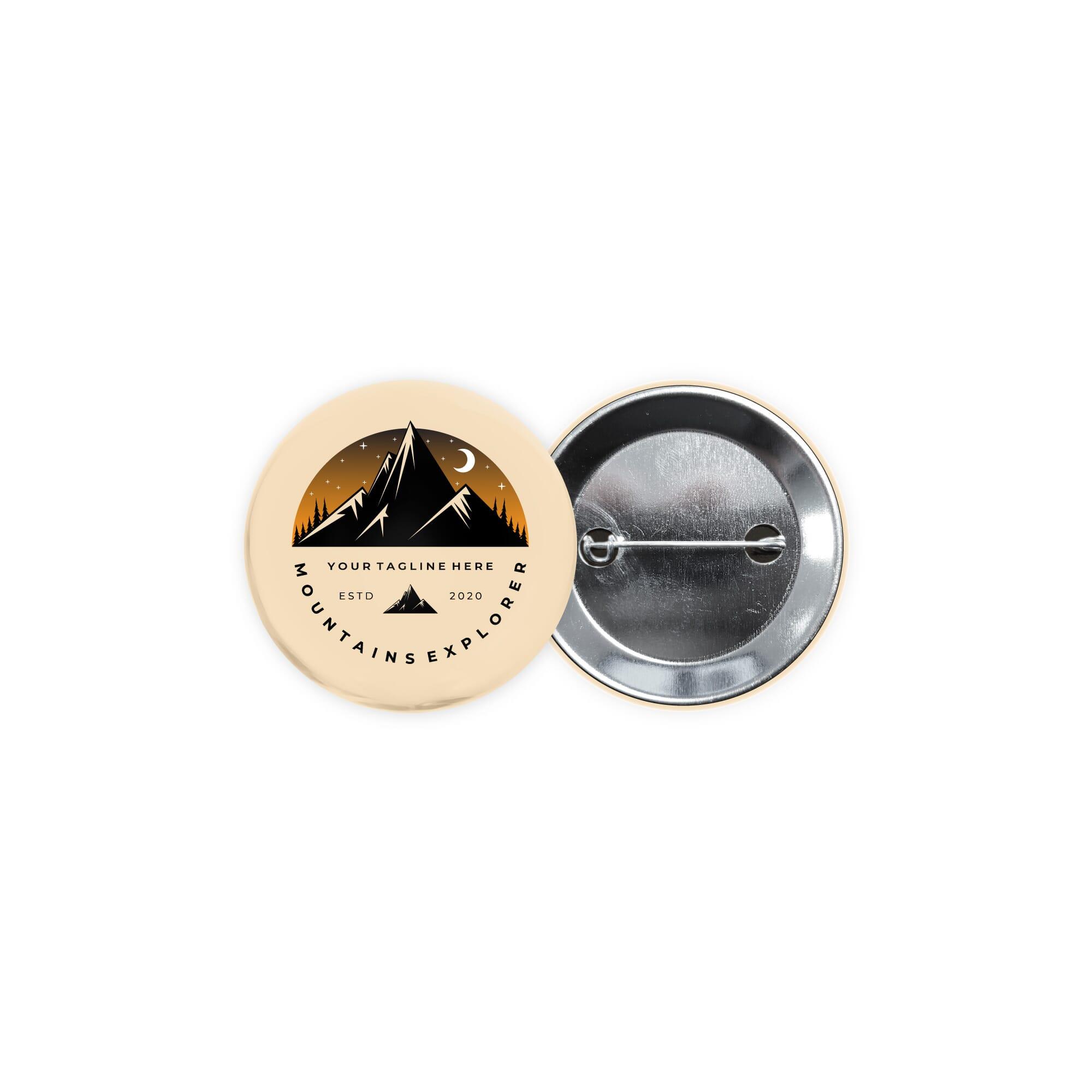 Metallbutton 56mm mit doppelt gesicherter Nadel