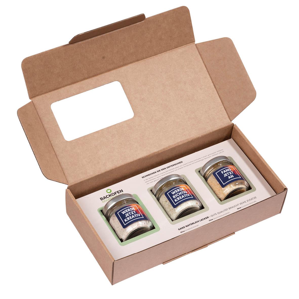 BACKOFEN-GOURMETSALZ 3ER-MAILINGBOX MIT FENSTER