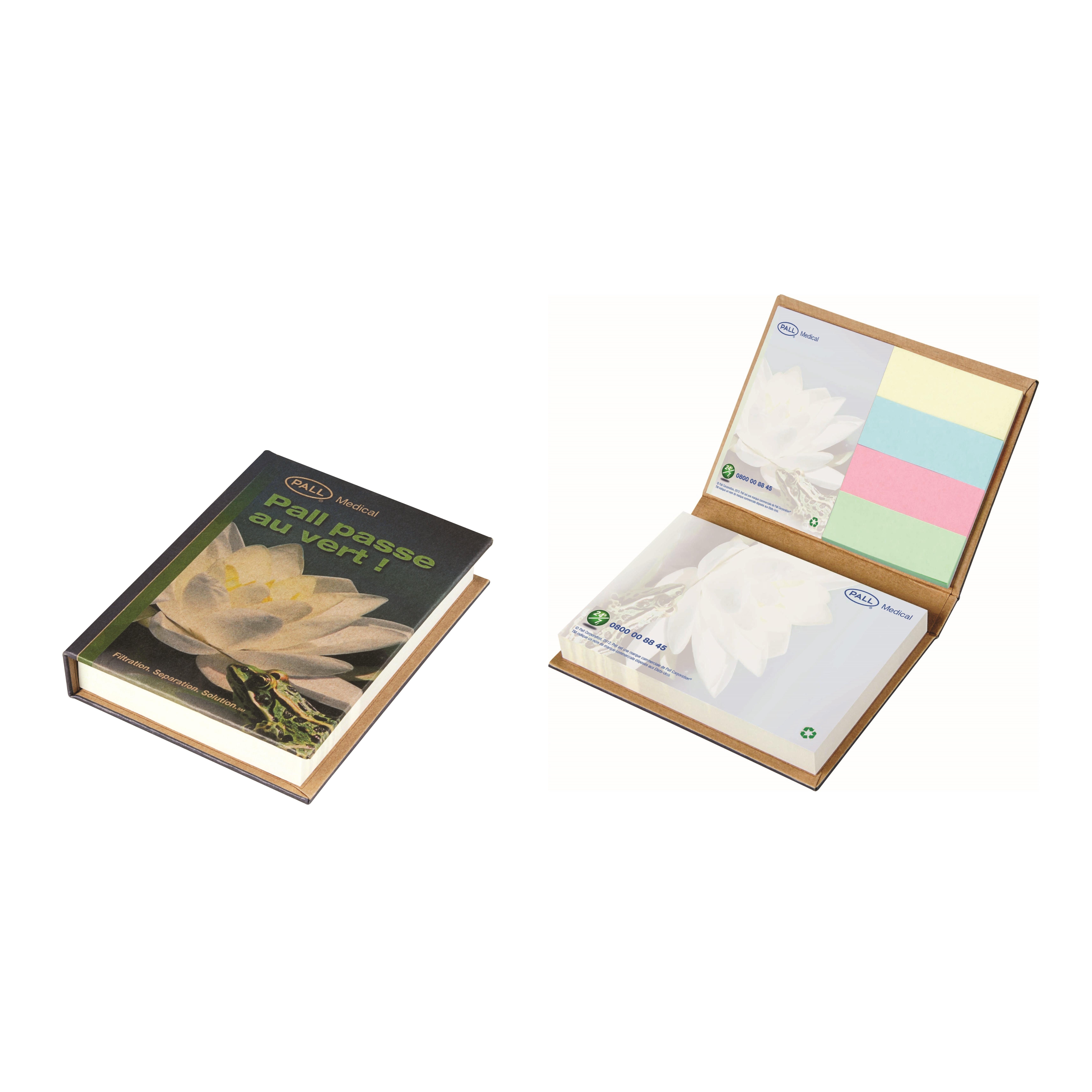Hardcover-Booklet mit Haftnotizen recyced und Papier-Indexstreifen
